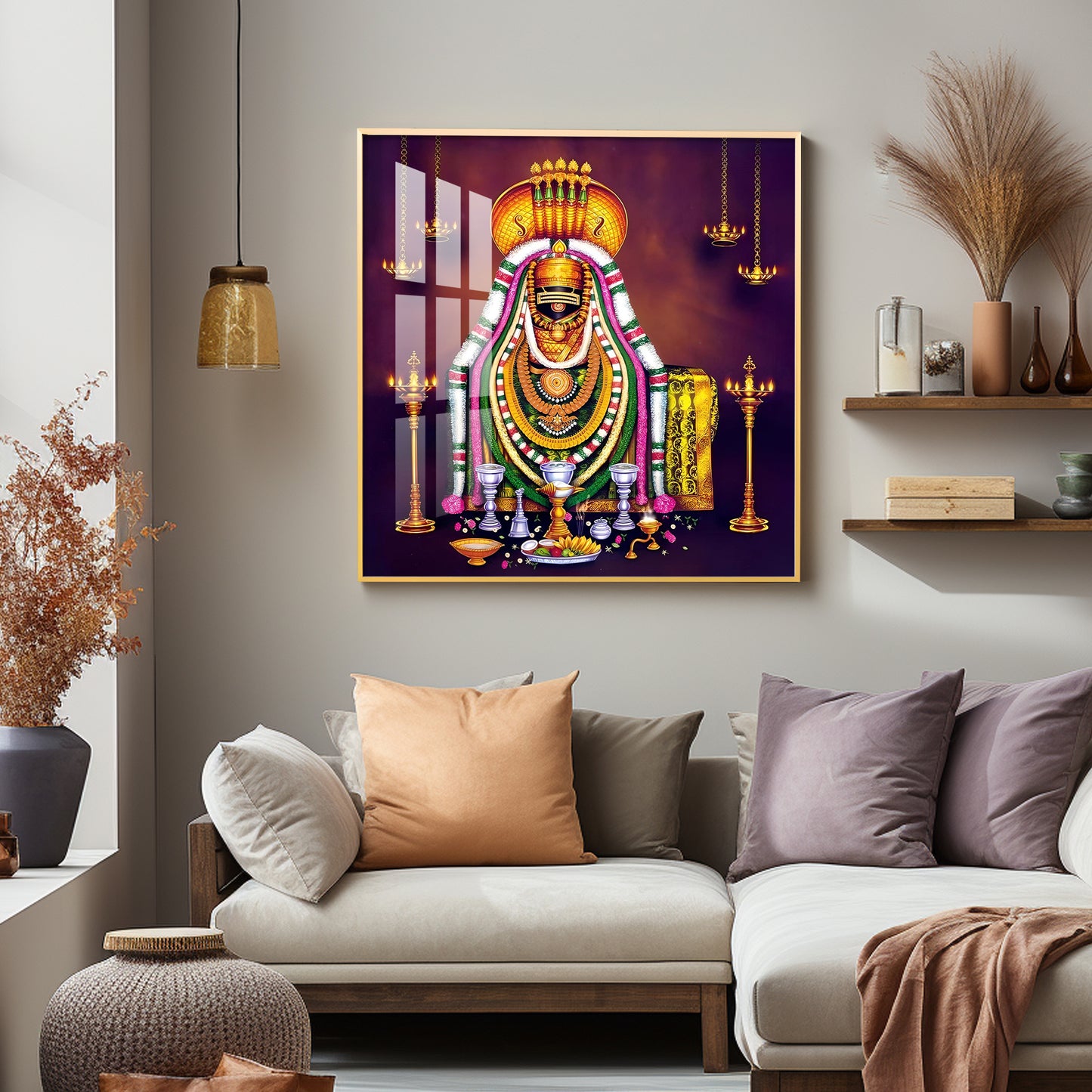 Lord Arunachaleswarar Premium Acrylic Square Wall Art