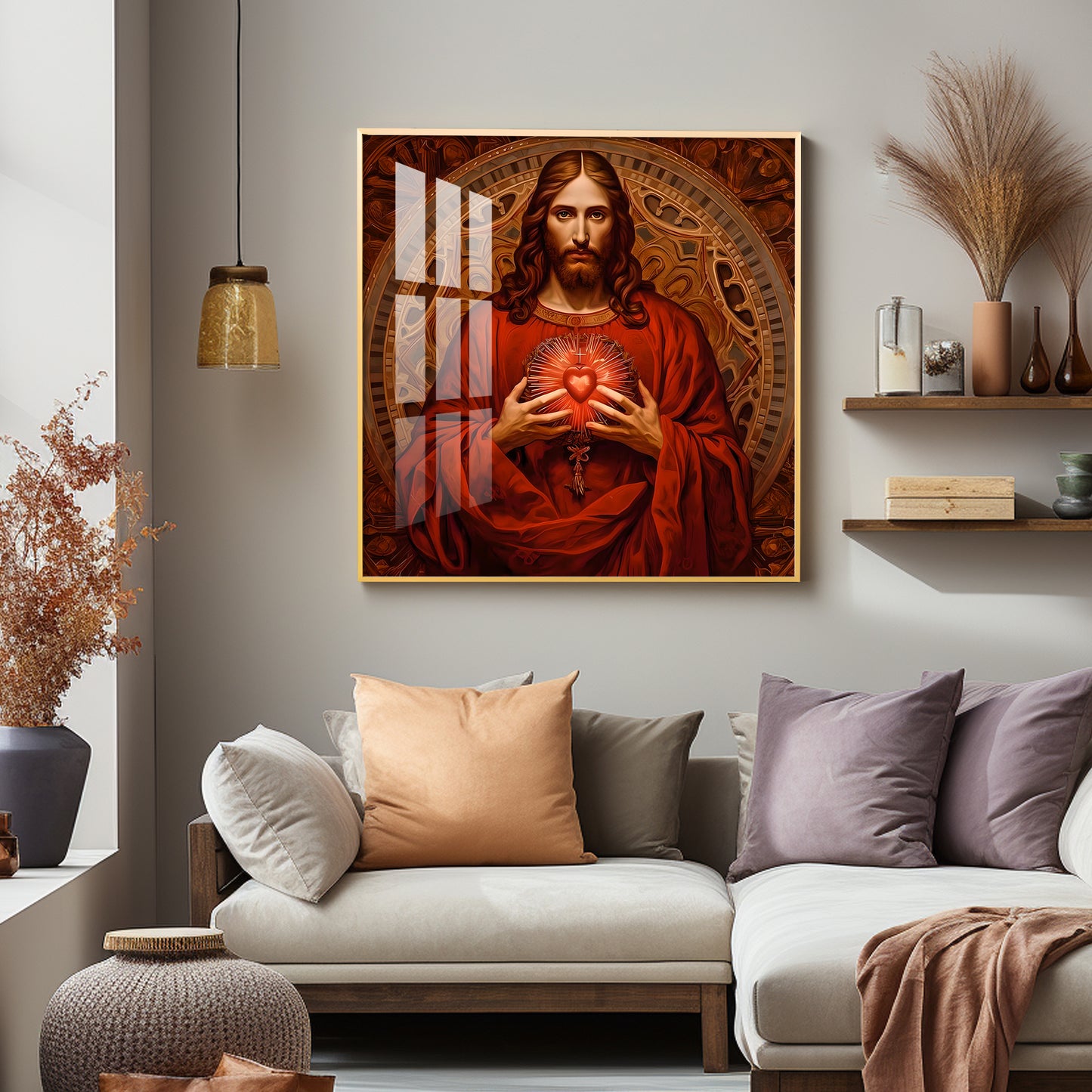 Christ's Heart Revelation Premium Acrylic Square Wall Art