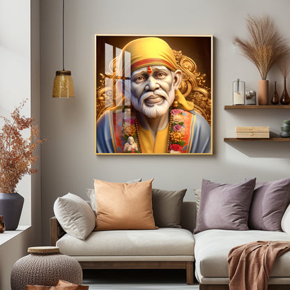 Sai Baba of Shirdi Premium Acrylic Square Wall Art