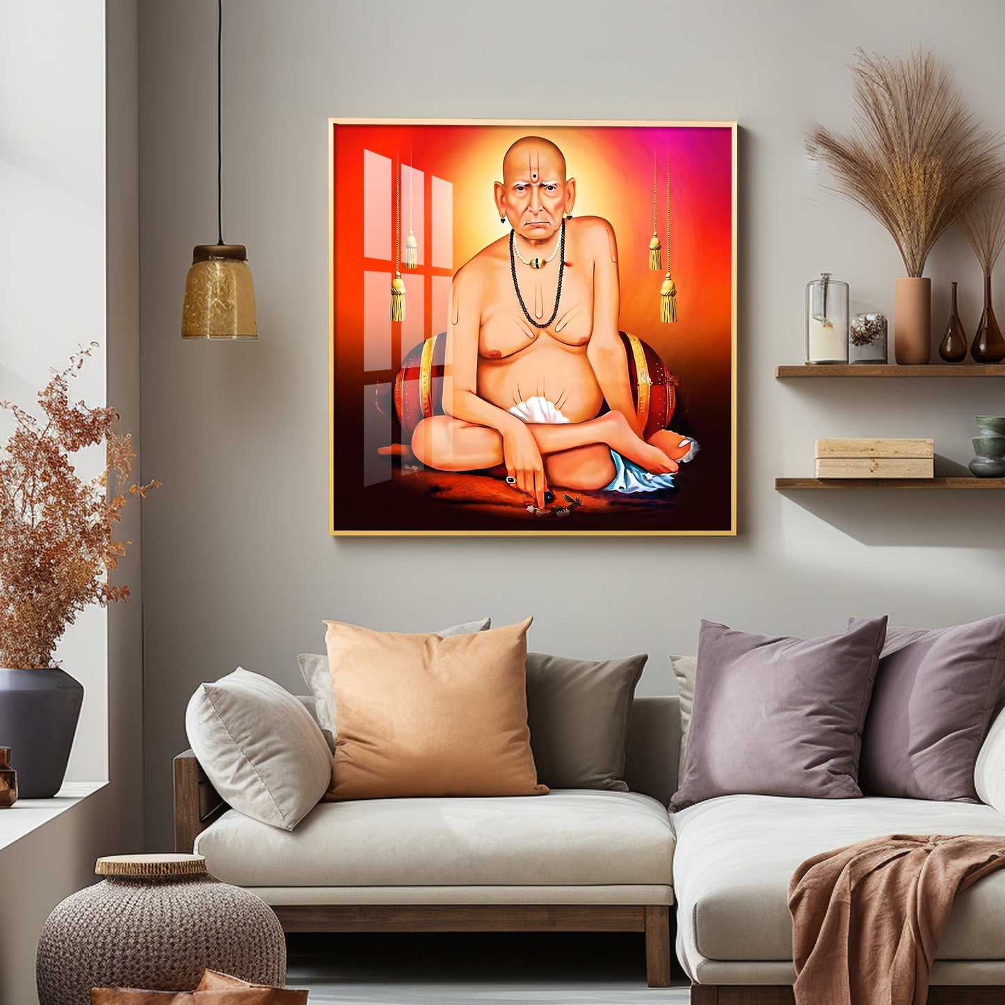 Swami of Akkalkot Premium Acrylic Square Wall Art