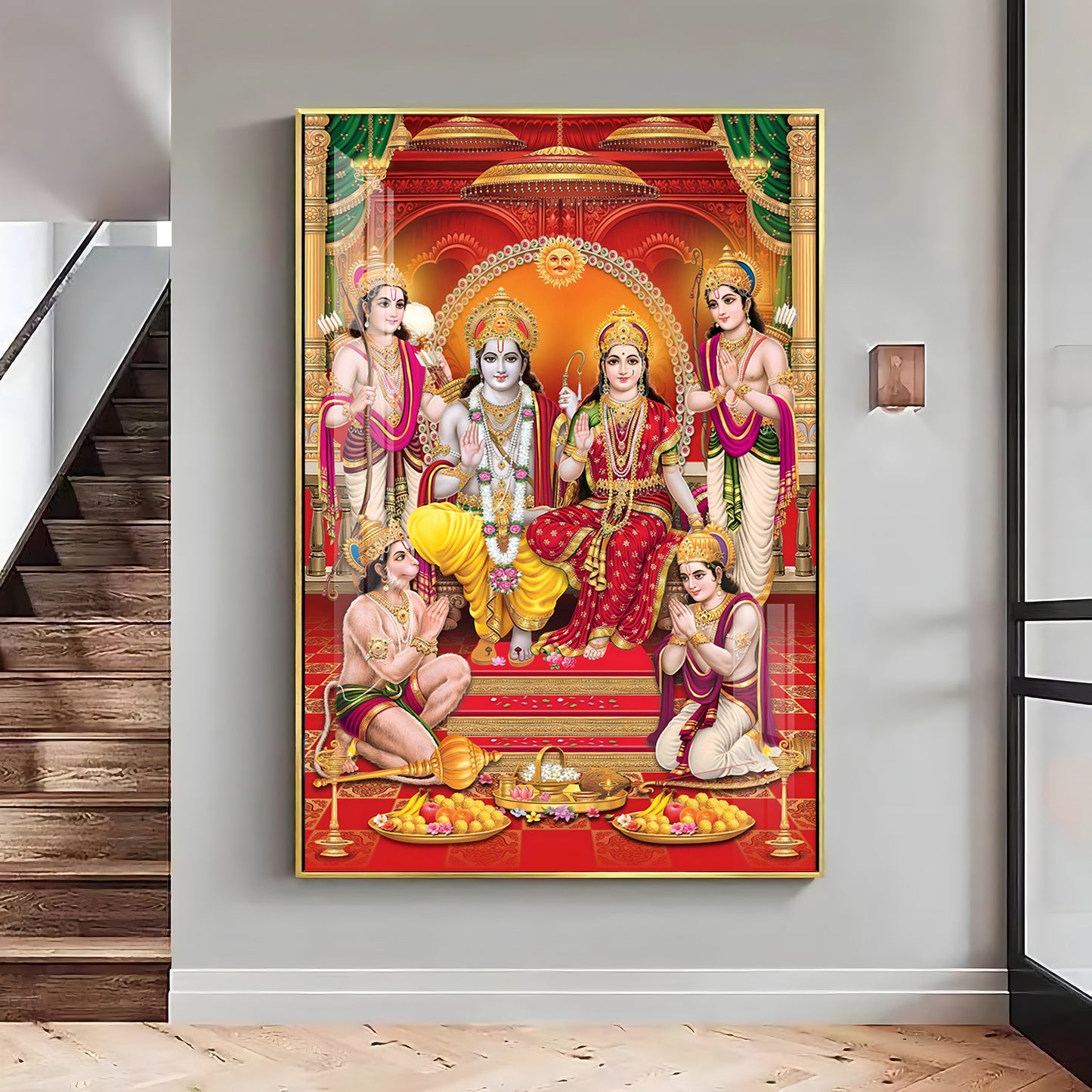 Shri Ram Darbar Premium Acrylic Vertical Wall Art