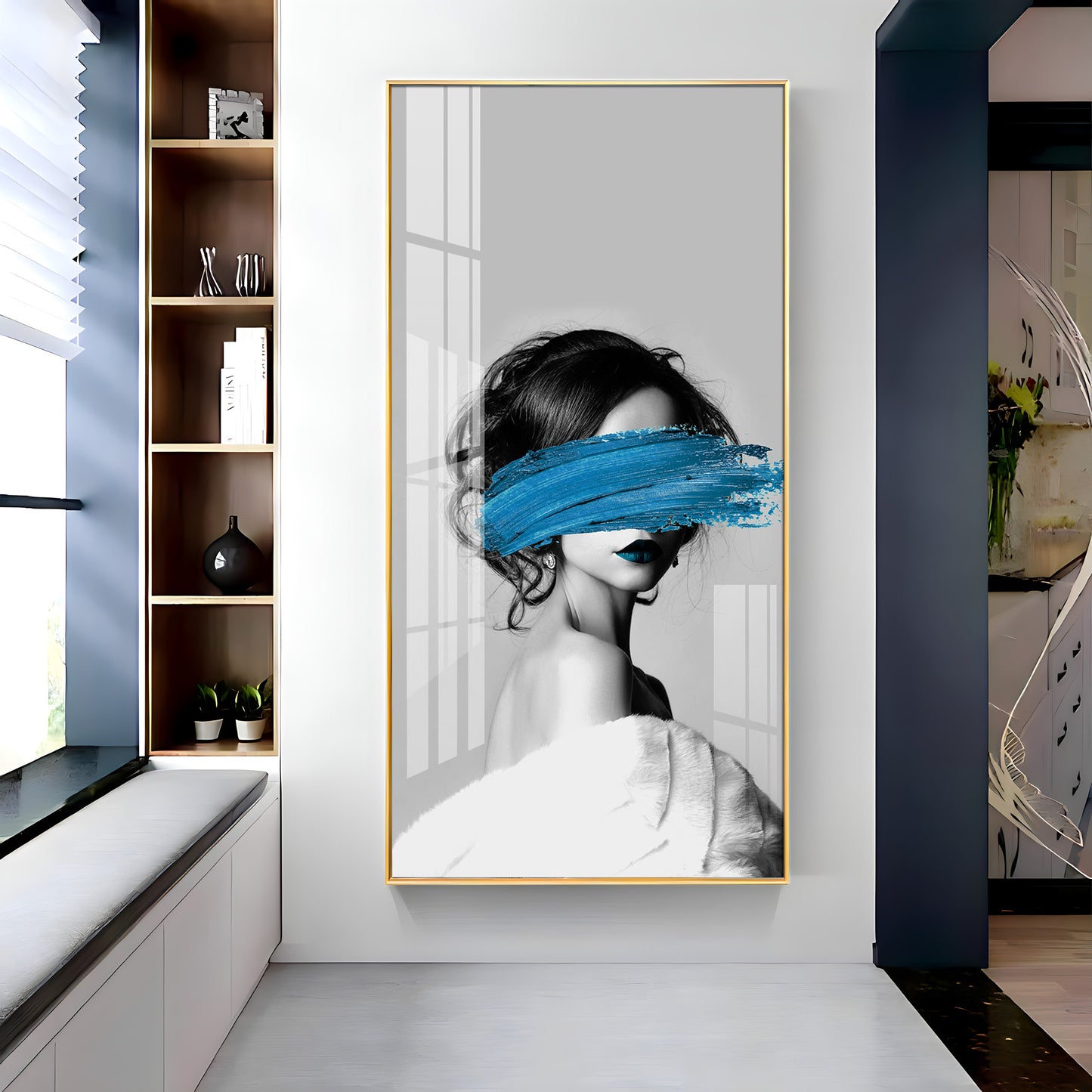 Blindfolded Fashion Premium Acrylic Vertical Wall Art