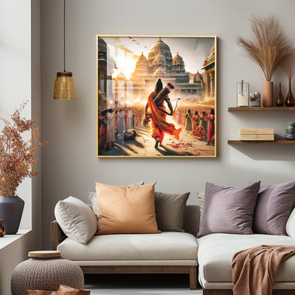 Tale Of Ayodhya Premium Acrylic Square Wall Art