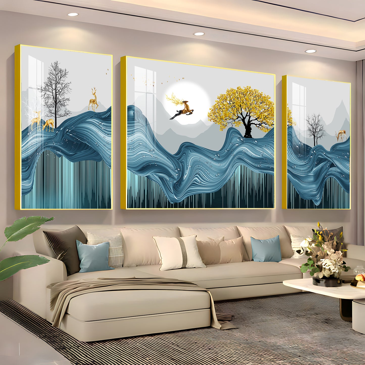 Positive Morning Premium Acrylic Wall Art (Set of 3)