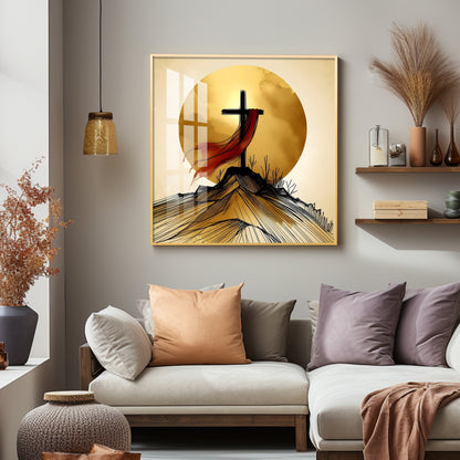 Ascendant Cross Premium Acrylic Square Wall Art