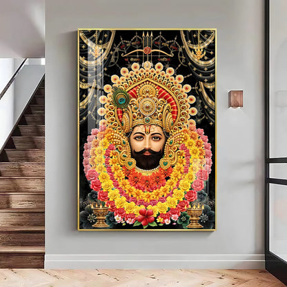 Majestic Shyam Baba Premium Acrylic Vertical Wall Art