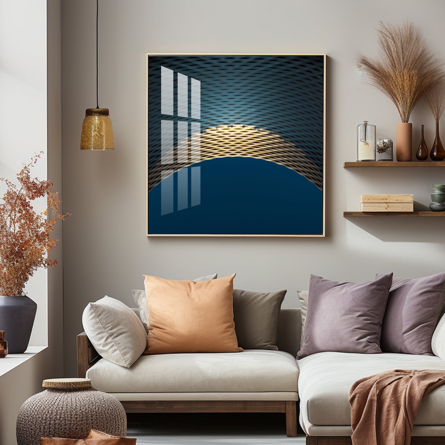 Between The Blues Premium Acrylic Square Wall Art