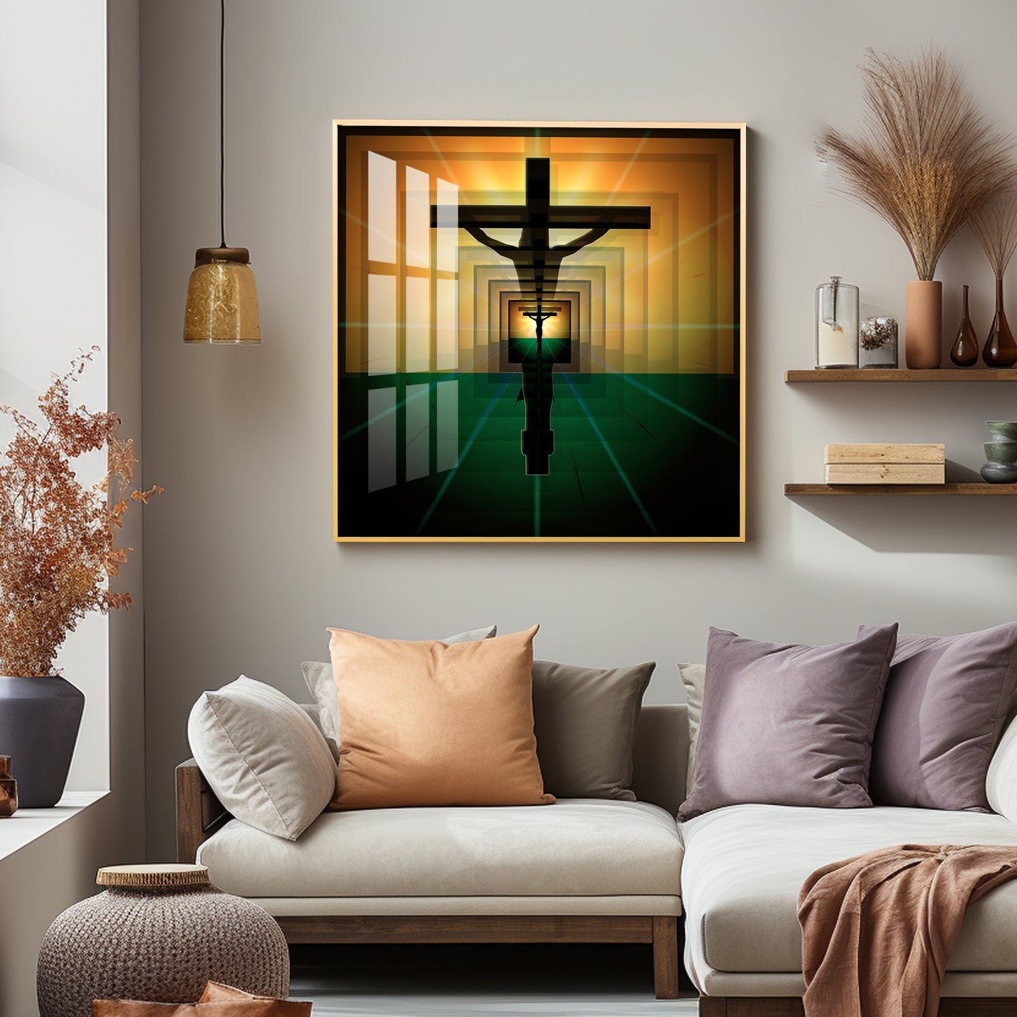 The Jesus Cross Premium Acrylic Square Wall Art