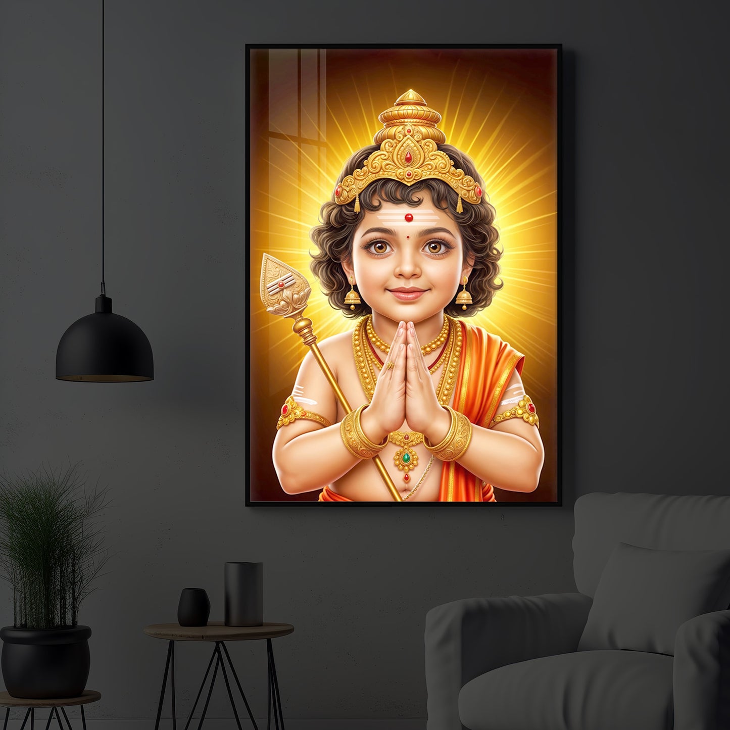 Murugan Ji Balroop Modern Luxury Backlight Vertical Wall Art
