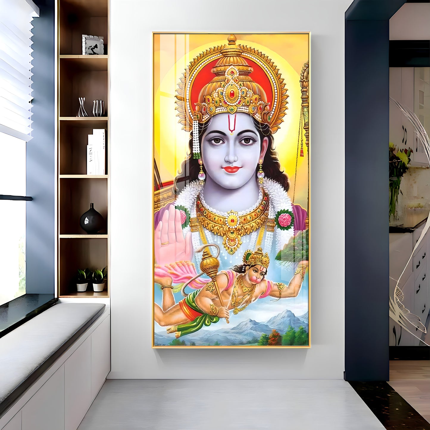 Jai Shree Ram Jai Veer Hanuman Premium Acrylic Vertical Wall Art