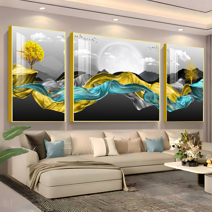 Silky Mountains Premium Acrylic Wall Art (Set of 3)