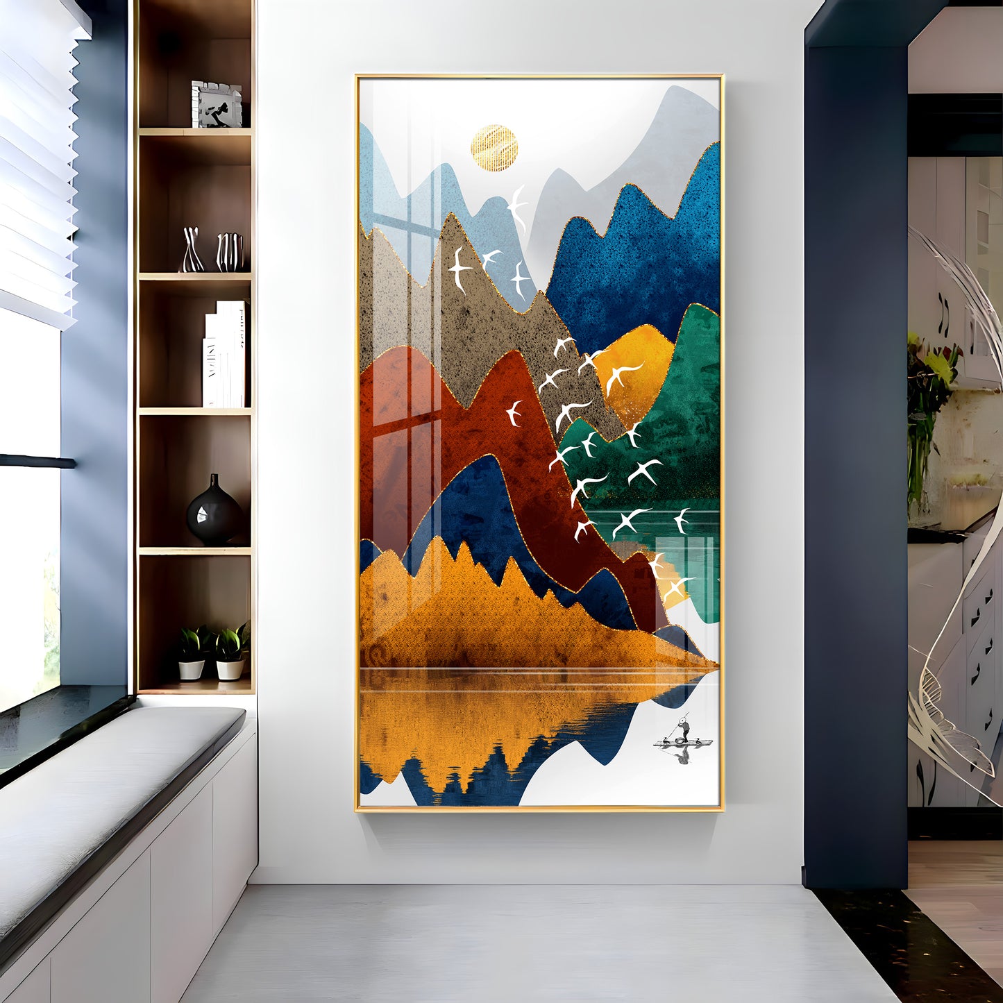 Colorful Mountains Premium Acrylic vertical Wall Art