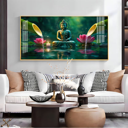 Deep Meditating Buddha Premium Acrylic Horizontal Wall Art