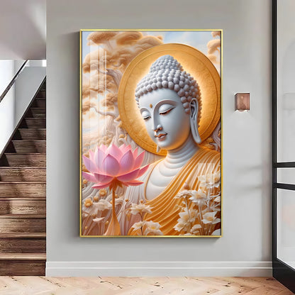 Dharvika Buddha Premium Acrylic Vertical Wall Art