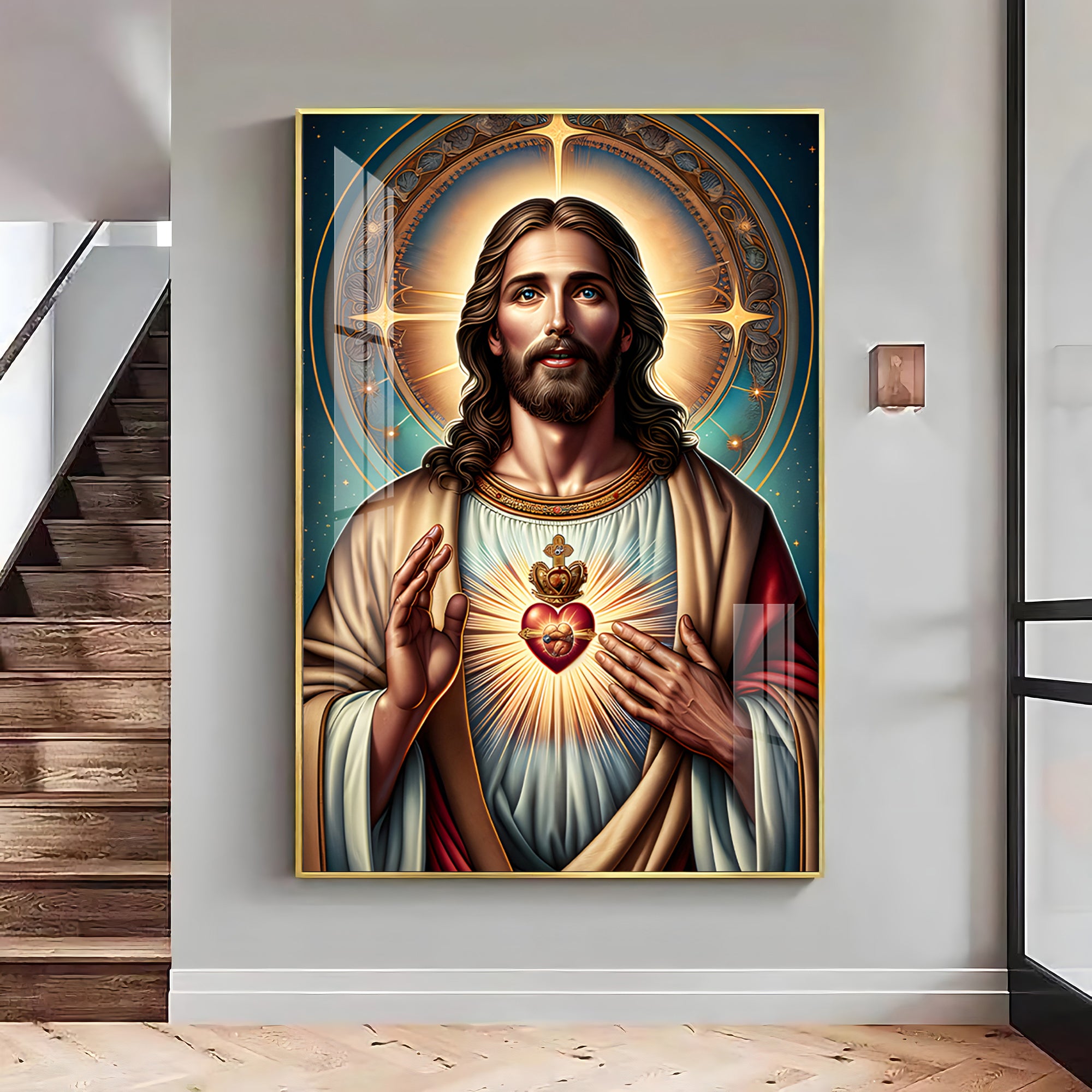 Christ's Heart Masterpiece Premium Acrylic Vertical Wall Art