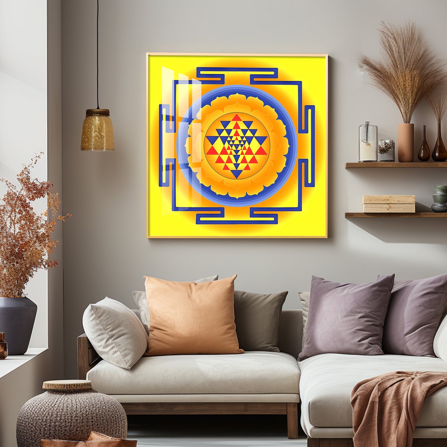 Laxmi Shri Yantra Premium Acrylic Square Wall Art