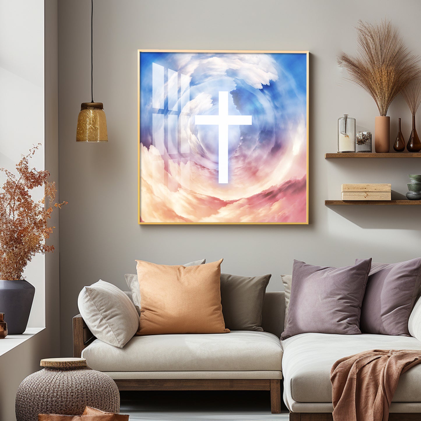 Jesus Cross Premium Acrylic Square Wall Art