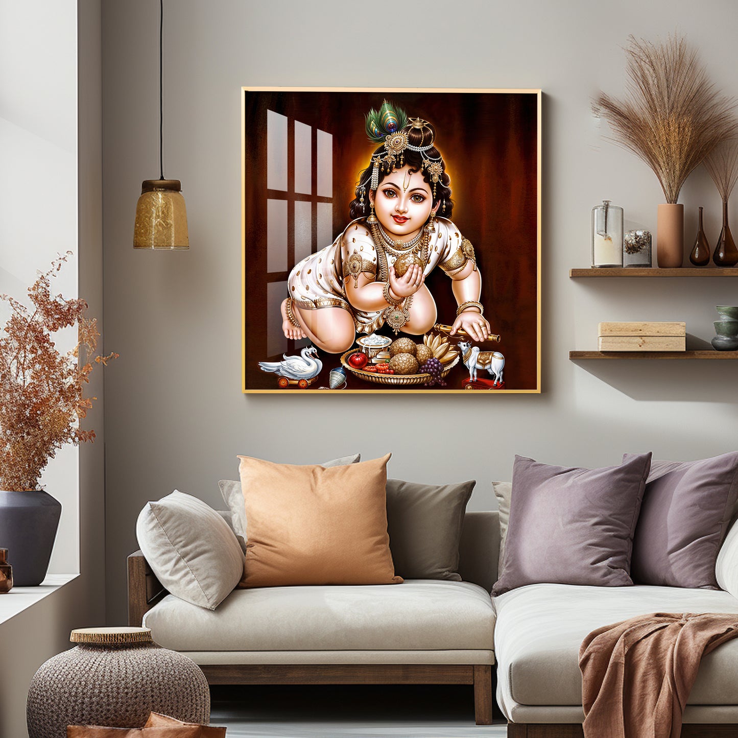 Bal Gopal Premium Acrylic Square Wall Art