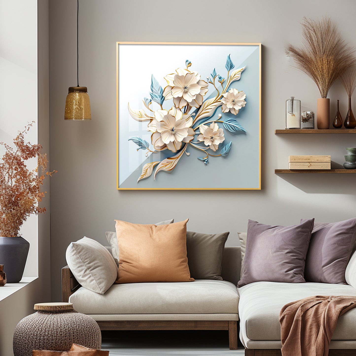 Floral Premium Acrylic Square Wall Art