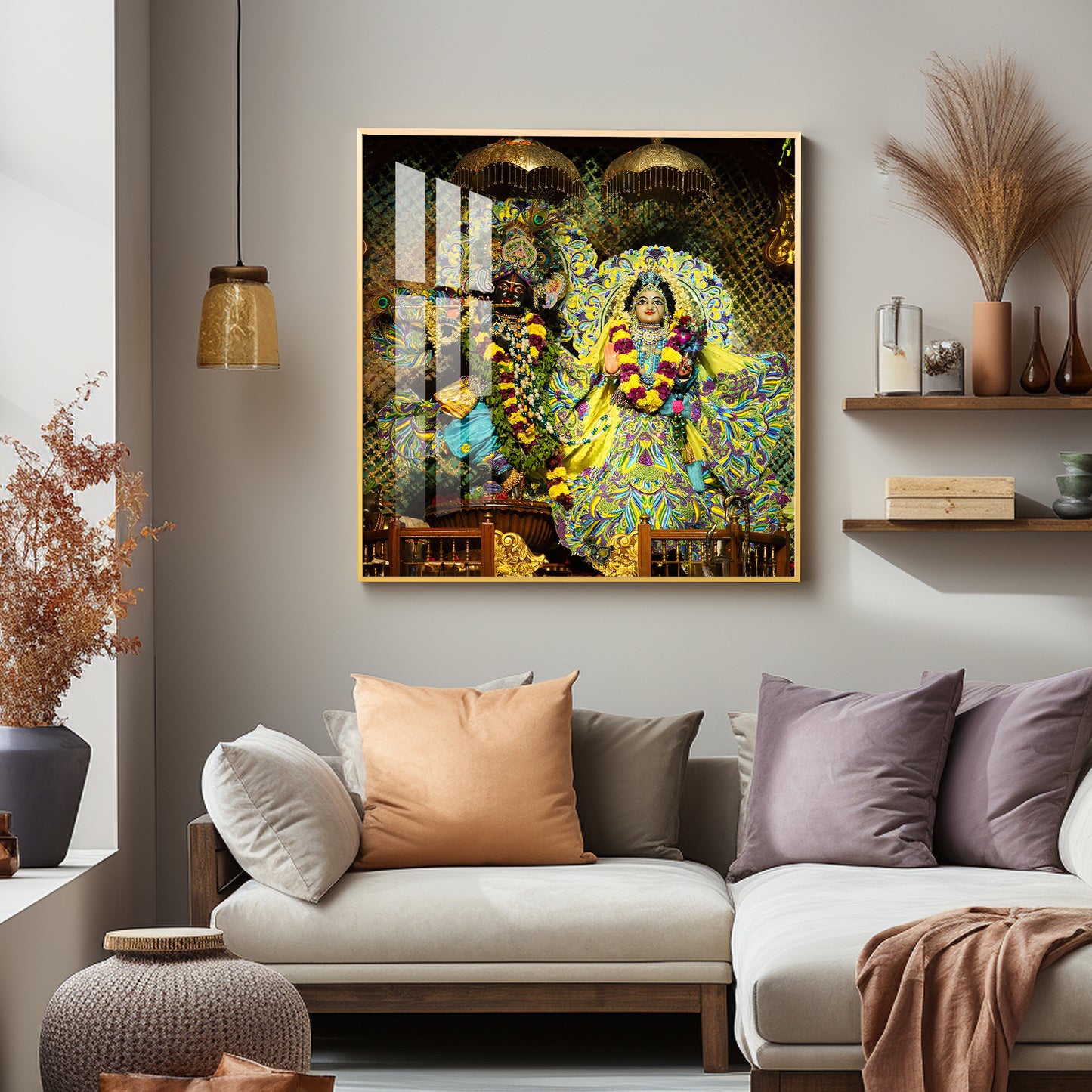 Radha Krishna Premium Acrylic Square Wall Art