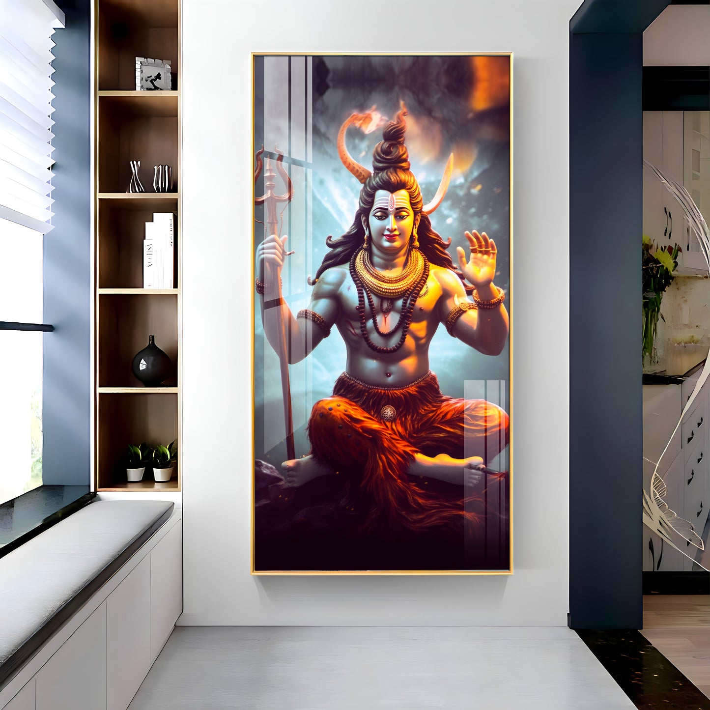 Har Har Mahadev Premium Acrylic Vertical Wall Art