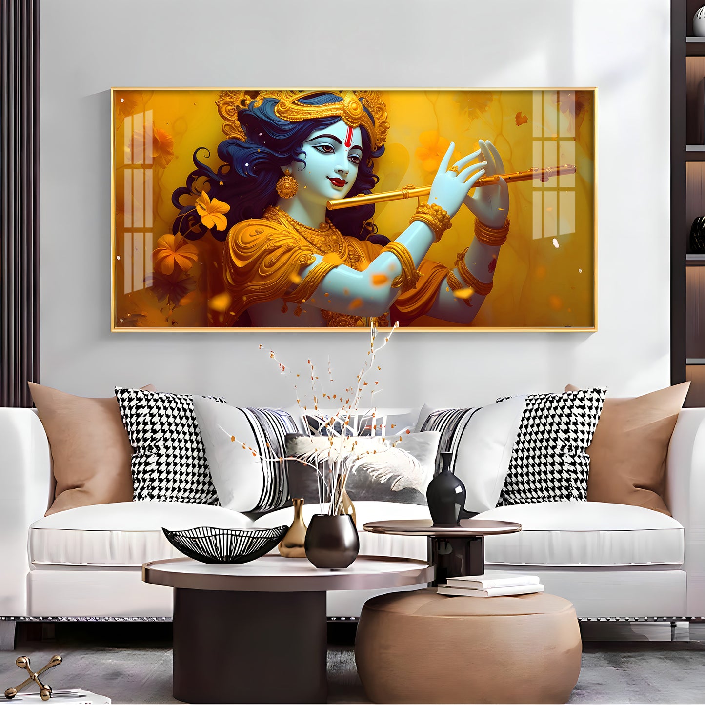 Golden Armlet Lord Krishna Premium Acrylic Horizontal Wall Art