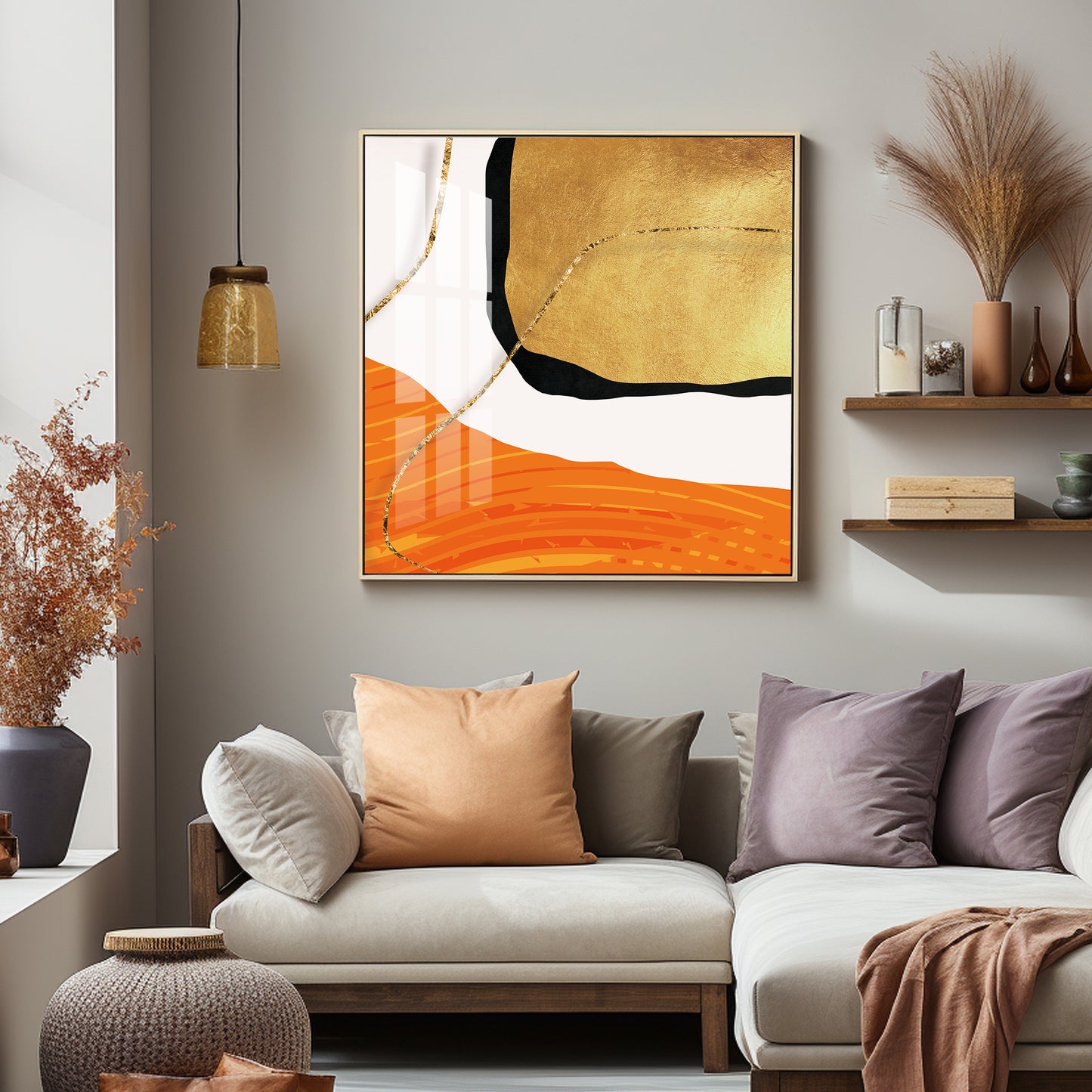 Golden Rust Premium Acrylic Square Wall Art