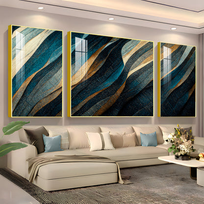 Seamless Waves Premium Acrylic Wall Art (Set of 3)