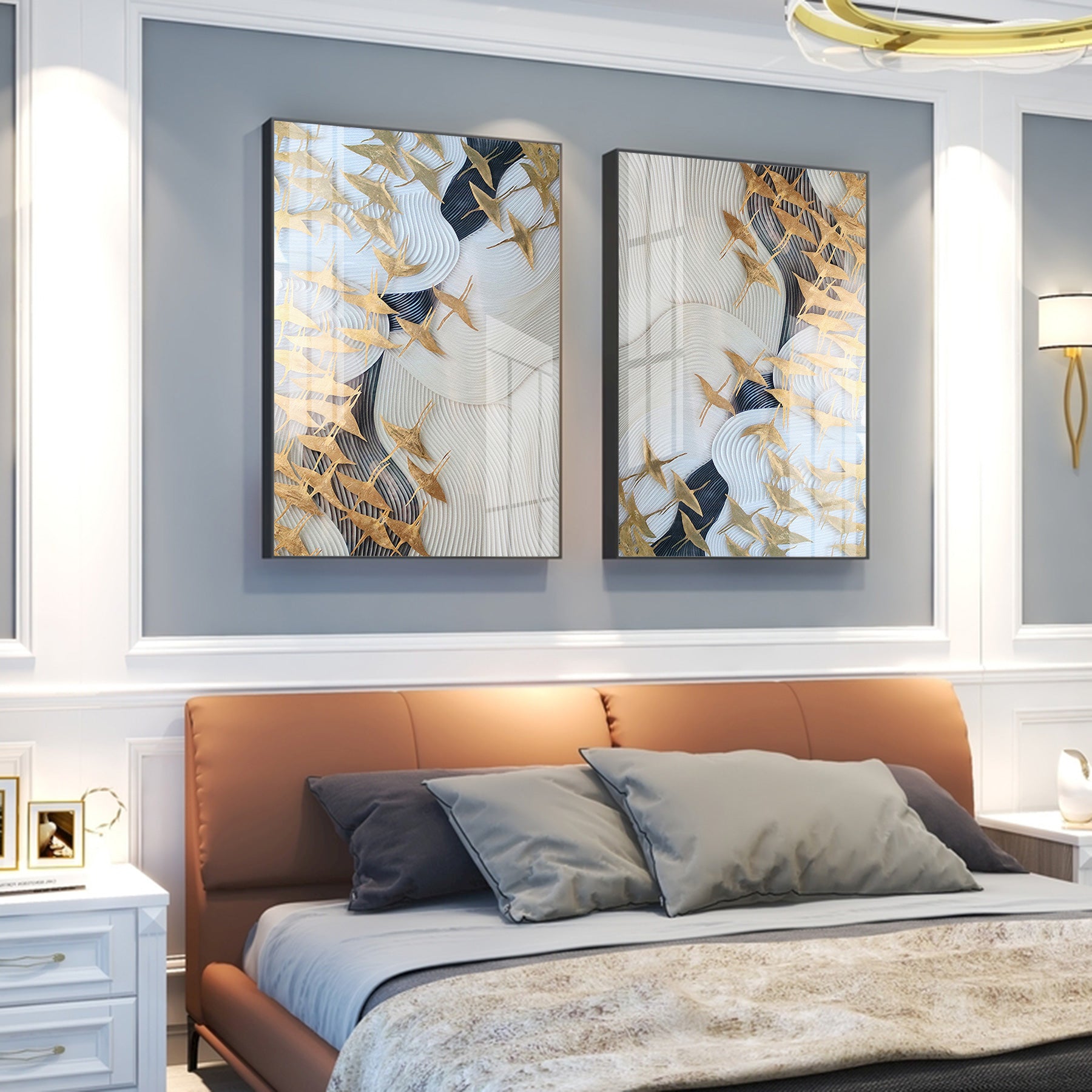 Luxe Canvas Premium Acrylic Vertical Wall Art (Set Of 2)