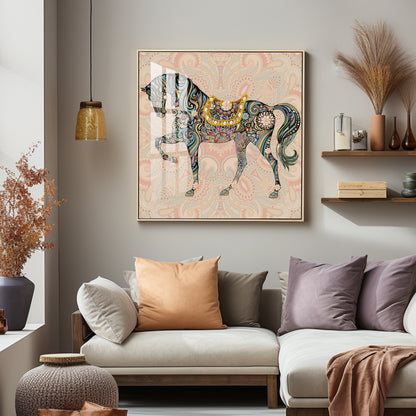 Traditional Horse Premium Acrylic Square Wall Art