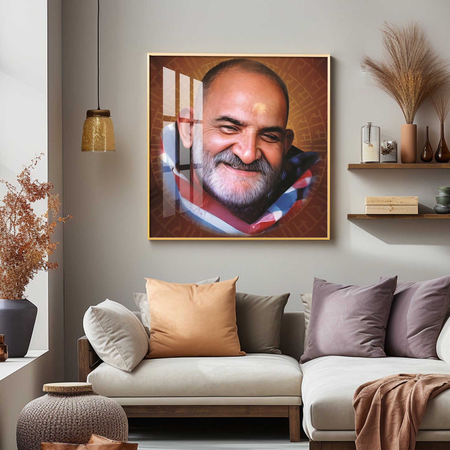 Neem Karoli Baba Premium Acrylic Square Wall Art