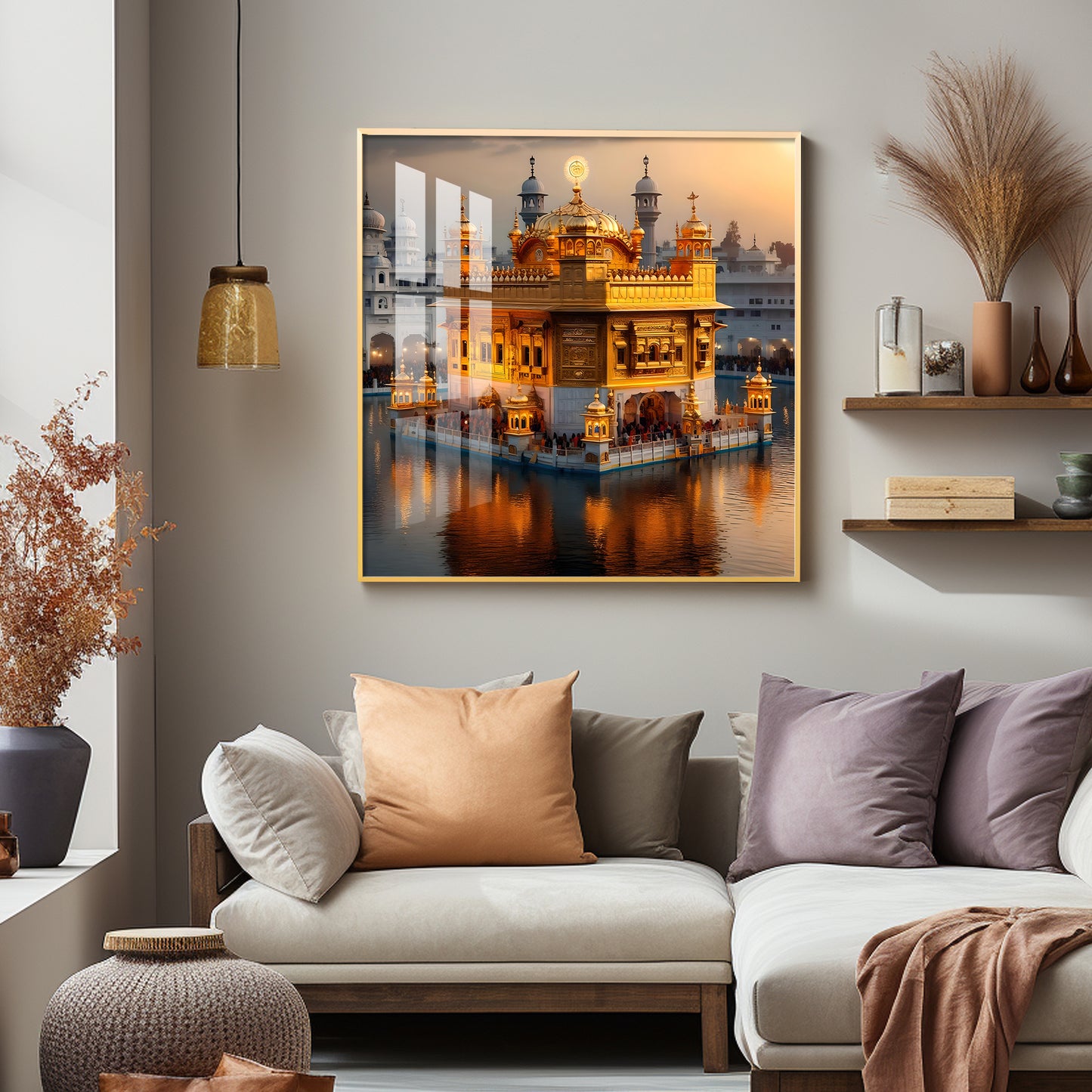 The Golden Temple of Amritsar Premium Acrylic Square Wall Art