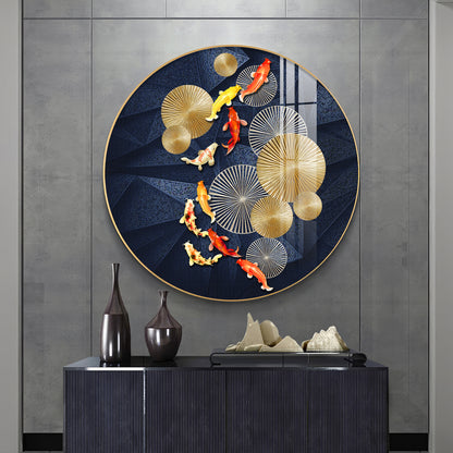 Goldfish Emblem Premium Acrylic Round Wall Art