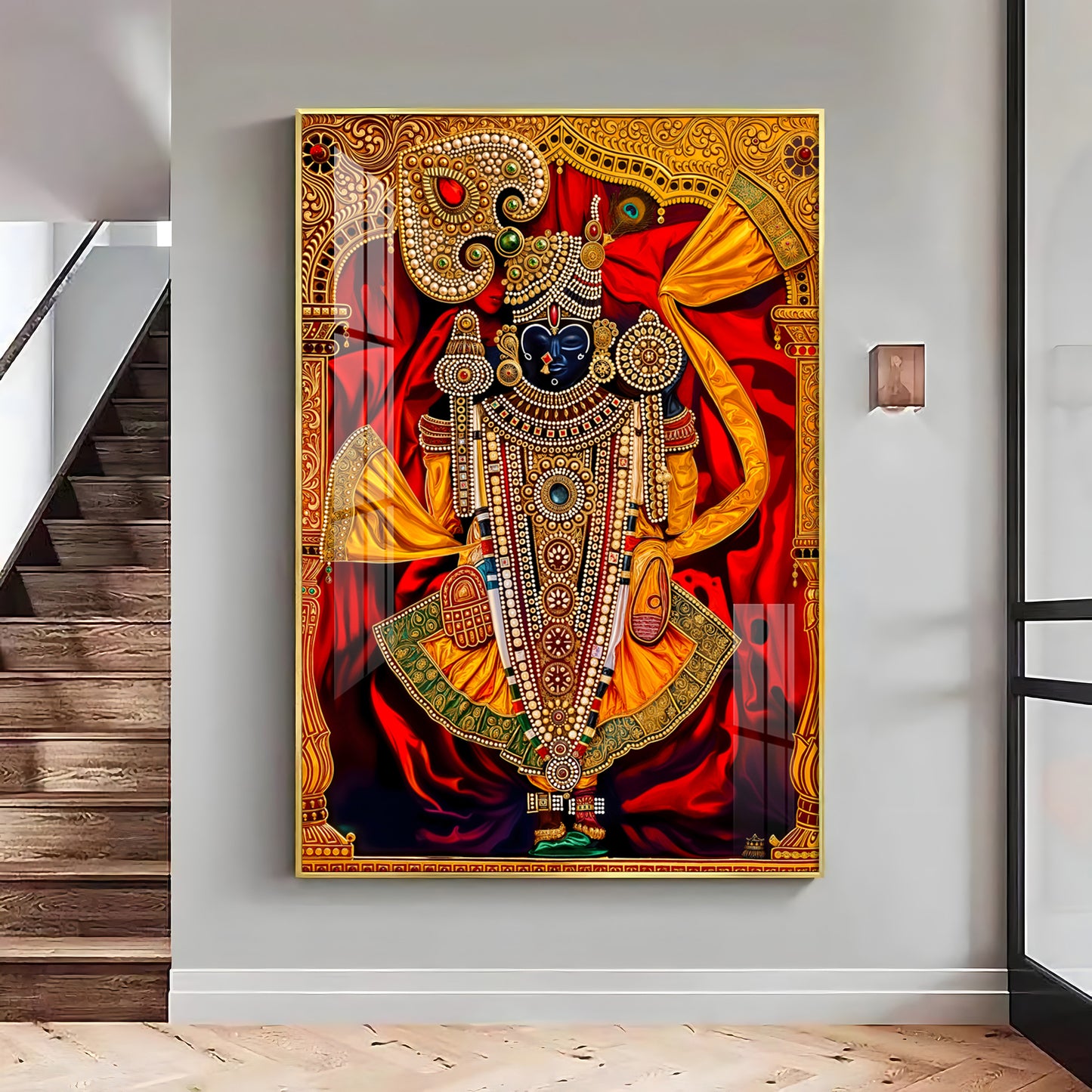 Dwarkadhish Premium Acrylic Vertical Wall Art