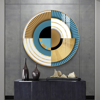 Luxe Waves Premium Acrylic Round Wall Art