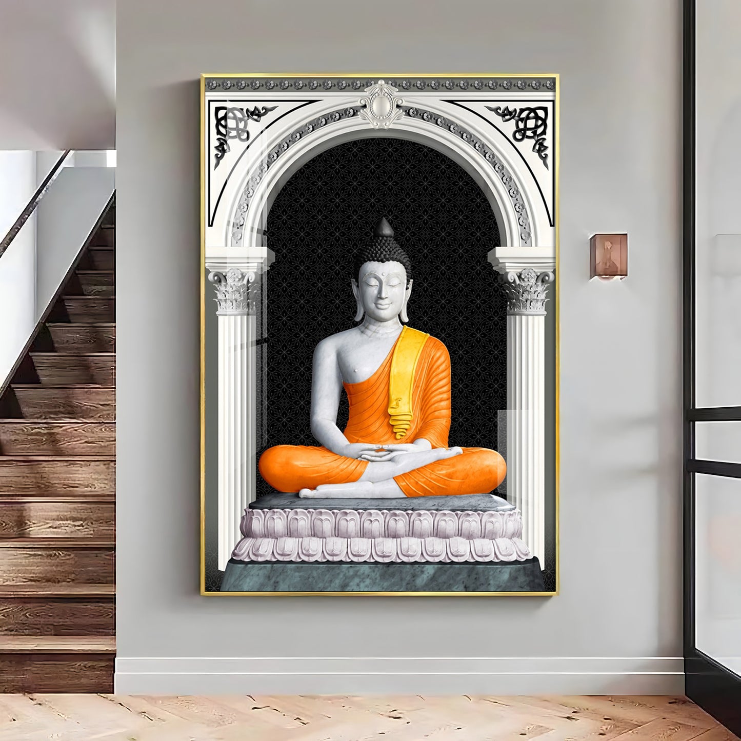 Serene Lotus Buddha Premium Acrylic Vertical Wall Art