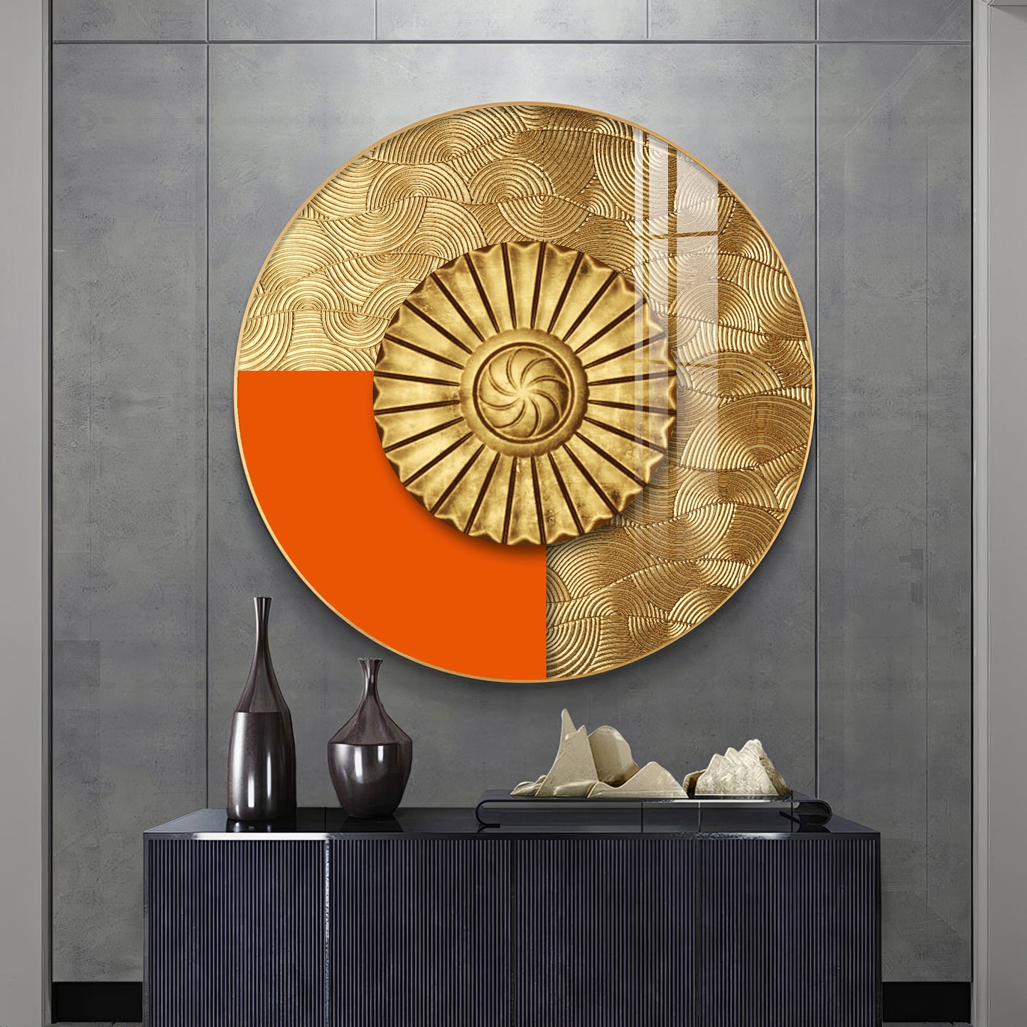 Luminous Dawn Premium Acrylic Round Wall Art