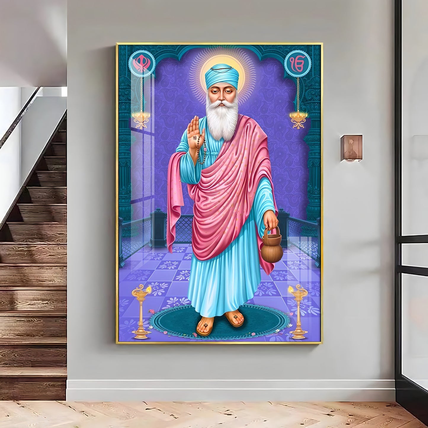 Shree Guru Nanak Dev Premium Acrylic Vertical Wall Art