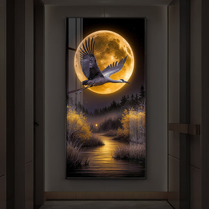 Regalia Bird Modern Luxury Backlight Vertical Wall Art