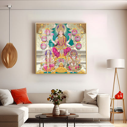 Maa Laxmi Premium Acrylic Square Wall Art