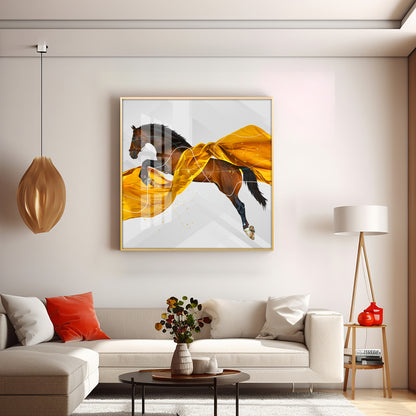 Galloping Horse Premium Square Wall Art