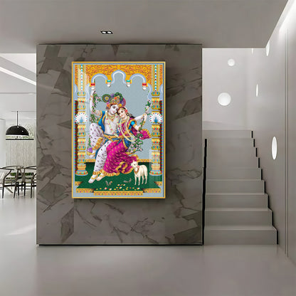 Sacred Radha and Krishna Premium Acrylic Vertical Wall Art