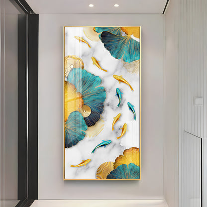 Colorful Koi Fishes Luxury Crystal Wall Art