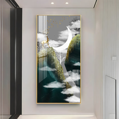 Moon & Mountains Luxury Crystal Wall Art