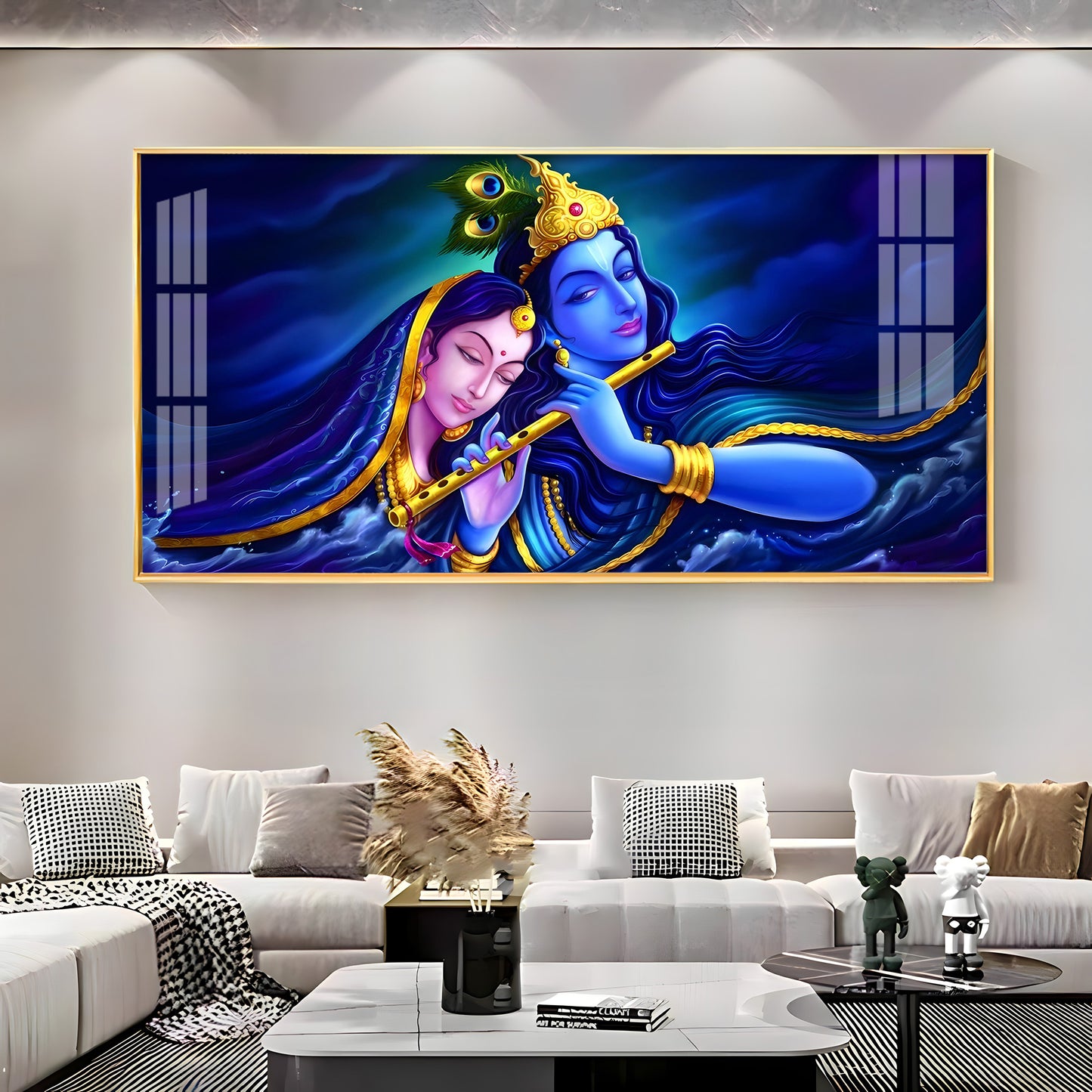 Credence Radha Krishna Love Premium Acrylic Horizontal Wall Art