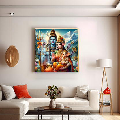 The Essence of Shiva and Shakti Premium Acrylic Square Wall Art