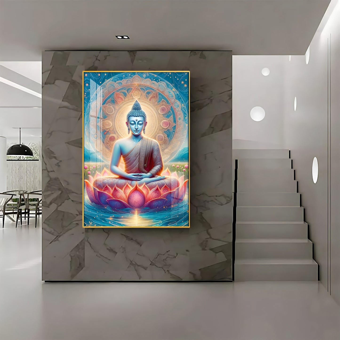 Dharvika buddha Premium Acrylic Vertical Wall Art