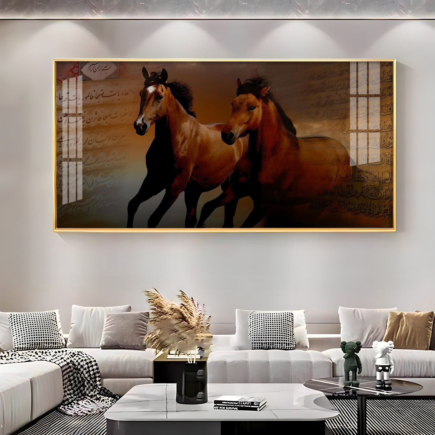 Arabic Horses Premium Acrylic Vertical Wall Art