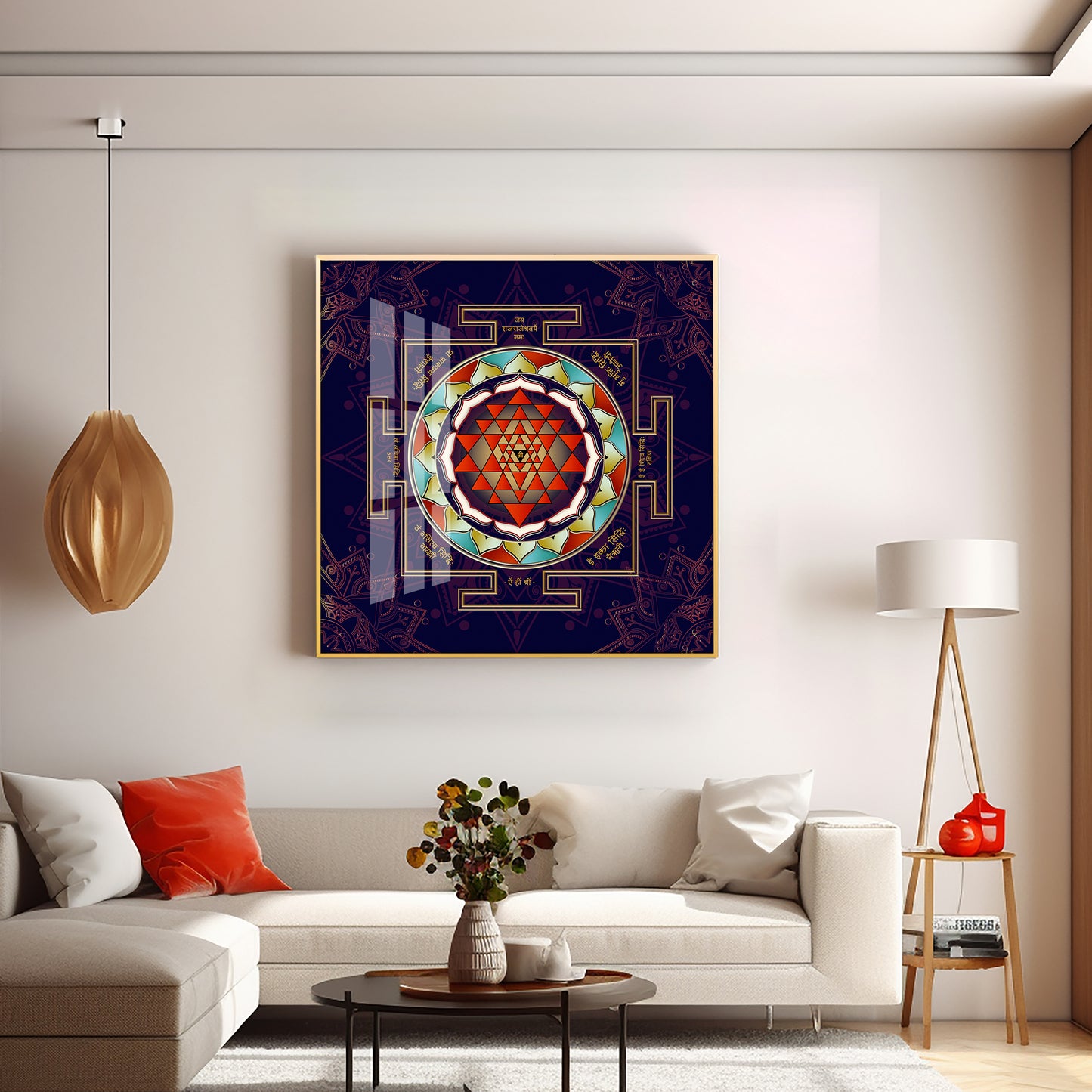 Laxmi Shri Yantra Premium Acrylic Square Wall Art