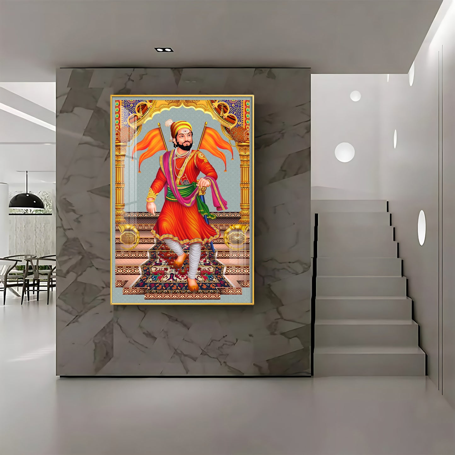 Divine Chhatrapati Shivaji Maharaj Premium Acrylic Vertical Wall Art